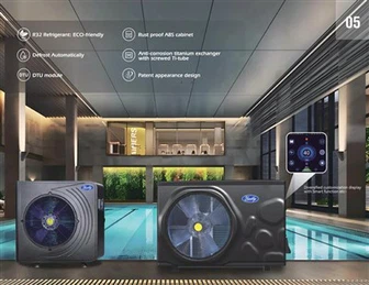 8kw ~ 26kw penyejuk air kolam renang untuk kolam renang kecekapan tinggi dengan penyongsang dan wifi